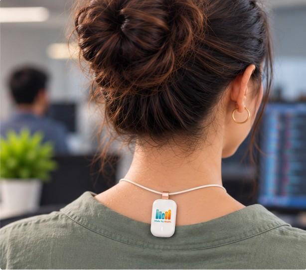 Make My Health sensor resting on the upper back